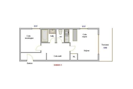 Location au ski Appartement 2 pièces coin montagne 5 personnes (05) - Résidence Danais - La Clusaz - Plan