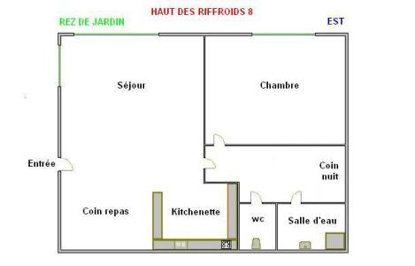 Rent in ski resort 2 room apartment sleeping corner 4 people (08) - Résidence Hauts des Riffroids B - La Clusaz - Plan