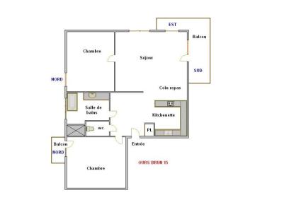 Location au ski Appartement 3 pièces 6 personnes (15) - Résidence Ours Brun - La Clusaz - Plan