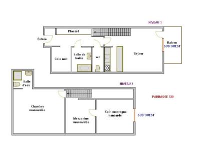 Location au ski Appartement duplex 4 pièces 6 personnes (520) - Résidence Parnasse 1 - La Clusaz - Plan