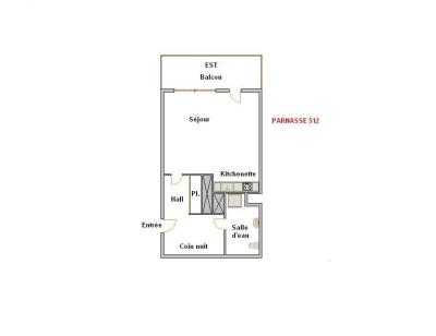 Skiverleih Studio Schlafnische 3 Personen (512) - Résidence Parnasse 1 - La Clusaz - Plan