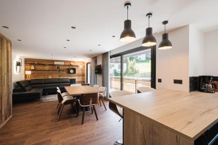 Skiverleih Résidence Point Percee - La Clusaz - Wohnzimmer