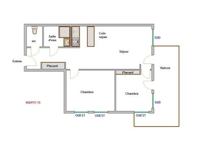 Wynajem na narty Apartament 3 pokojowy 6 osób (15) - Résidence Wapiti - La Clusaz - Plan