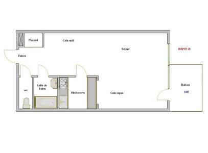 Location au ski Studio 4 personnes (20) - Résidence Wapiti - La Clusaz - Plan