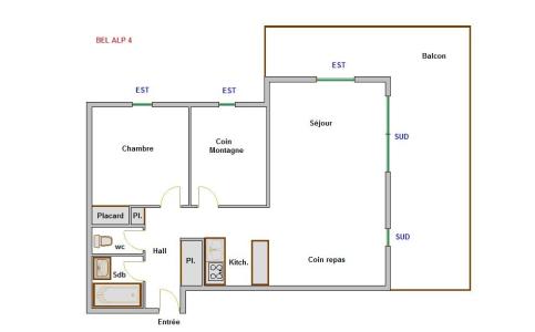 Ski verhuur Appartement 3 kabine kamers 6 personen (BELAL4) - Résience Bel Alp - La Clusaz - Kaart