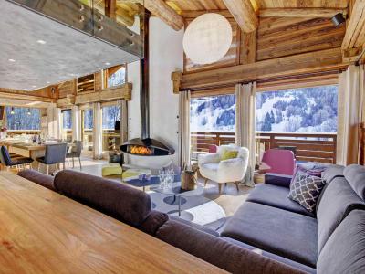 Rent in ski resort 5 room triplex chalet 9 people - Sweet Nest Lodge - La Clusaz - Living room