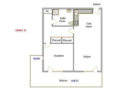 Rent in ski resort 2 room apartment cabin 4 people (16) - VIKING - La Clusaz - Plan