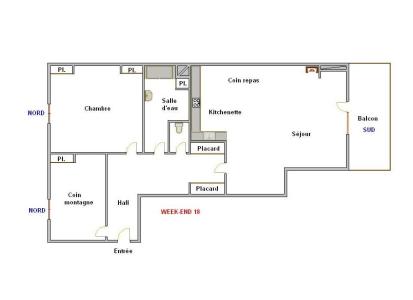 Rent in ski resort 3 room apartment sleeping corner 4 people (18) - Week-End - La Clusaz - Plan