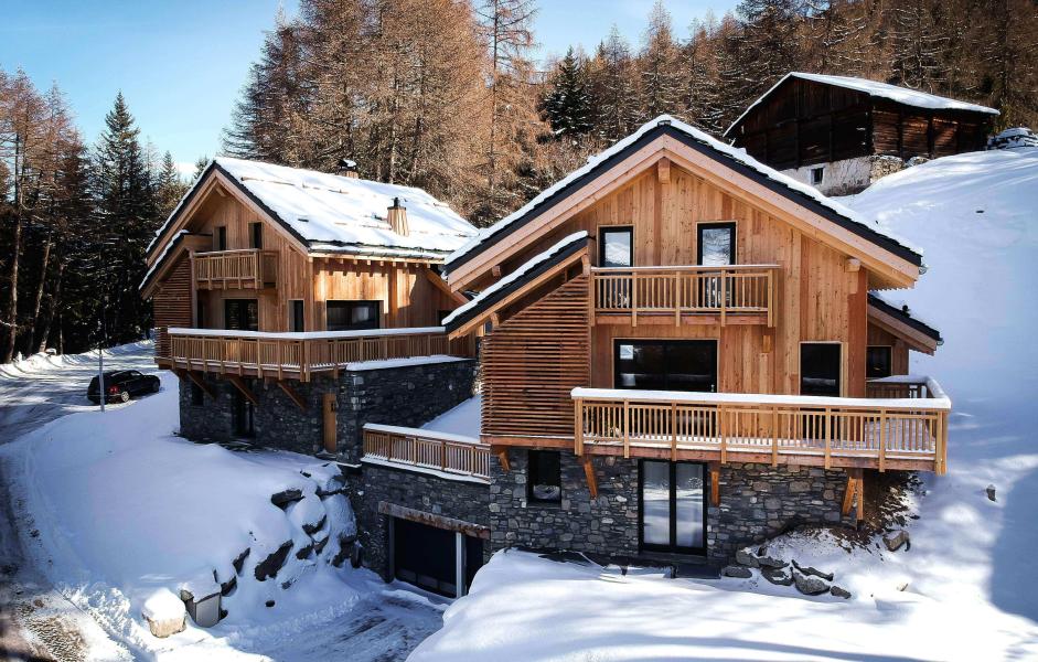 Аренда на лыжном курорте Chalet Natural Lodge - La Plagne - зимой под открытым небом