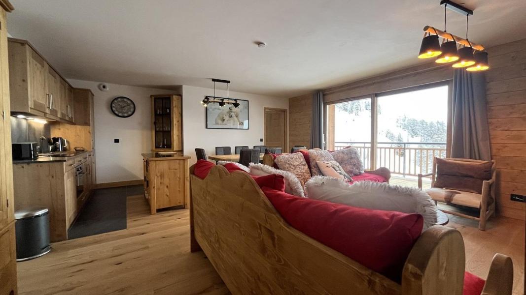 Ski verhuur Appartement 4 kamers 6 personen (C15) - Résidence le Manaka - La Plagne - Woonkamer
