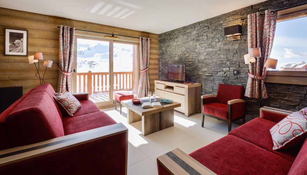 Ski verhuur Résidence le White Pearl Lodge et Spa - La Plagne - Woonkamer