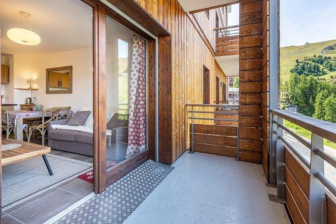 Location au ski Appartement 2 pièces 4 personnes (A407) - Résidence Lodges 1970 - La Plagne - Balcon