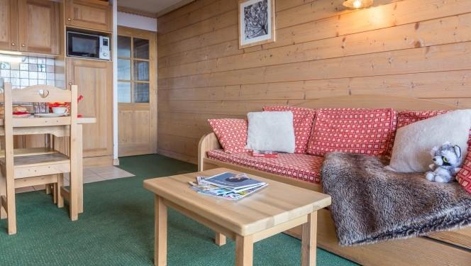 Ski verhuur Appartement 2 kamers 2-4 personen - Résidence Sun Valley - La Plagne - Woonkamer