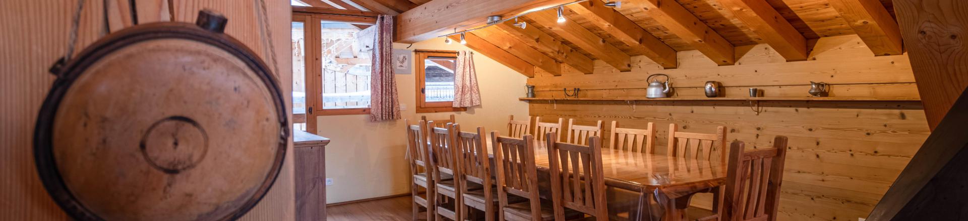 Rent in ski resort 6 room triplex chalet 11 people (Mont Blanc) - Chalets du Cocoon - La Plagne - Dining area