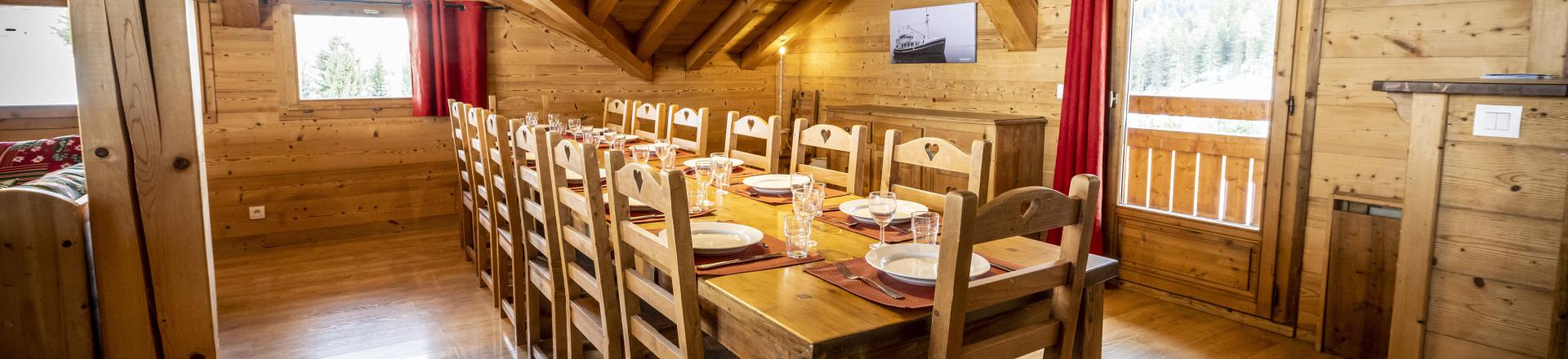 Аренда на лыжном курорте Смежный шале триплекс 8 комнат 15 чел. (Pierra Menta 2) - Chalets du Cocoon - La Plagne - Столова&