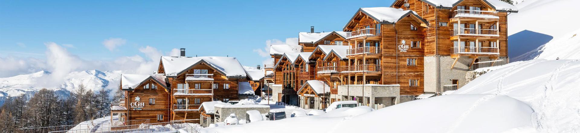Location au ski Résidence le White Pearl Lodge et Spa - La Plagne - Extérieur hiver