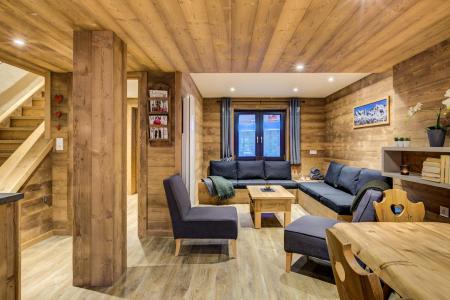 Ski verhuur Chalet mitoye 5 kamers  10 personen (Chalet de la Mine 1) - Chalet de la Mine - La Plagne - Woonkamer