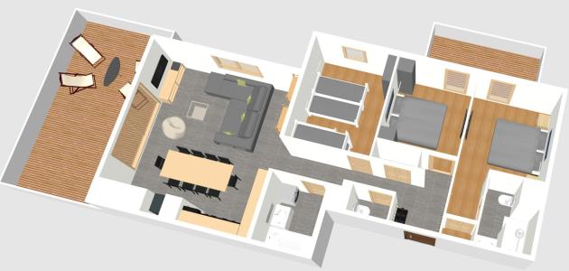 Skiverleih 4-Zimmer-Appartment für 10 Personen (22C) - Le Manaka - La Plagne - Plan
