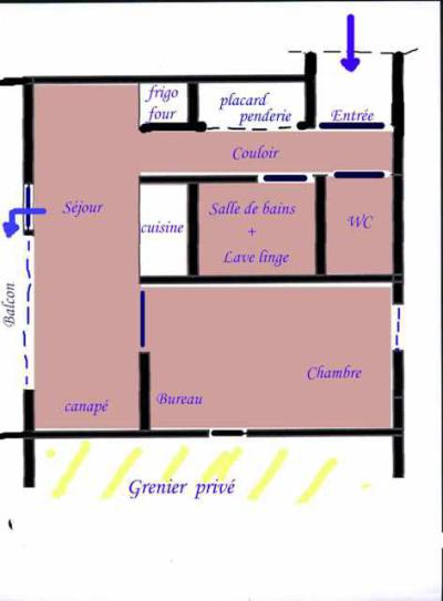 Location au ski Appartement 2 pièces 4 personnes (1410) - Résidence Croix du Sud - La Plagne - Plan