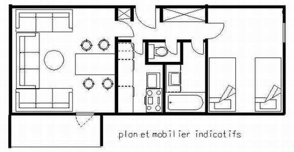 Wynajem na narty Apartament 2 pokojowy 5 osób (61) - Résidence le Carroley A - La Plagne - Plan