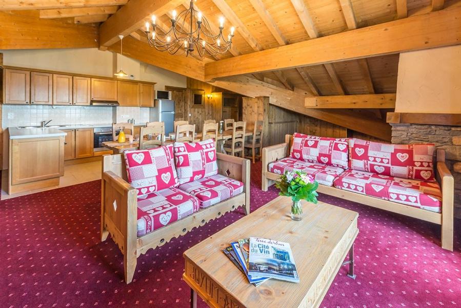 Ski verhuur Appartement 5 kamers 8-10 personen - Chalet le Refuge la Rosière - La Rosière - Woonkamer