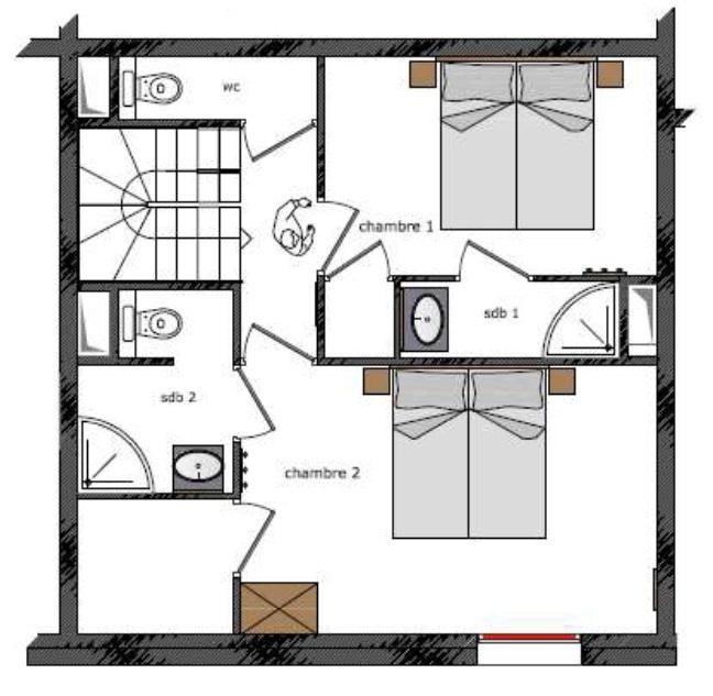 Location au ski Appartement duplex 3 pièces cabine 8 personnes (402) - Le Roc Noir - La Rosière - Plan