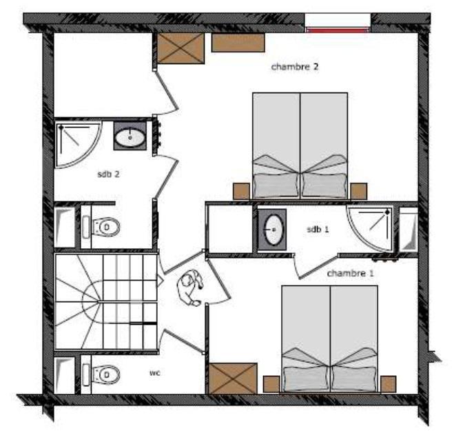 Rent in ski resort 3 room duplex apartment cabin 8 people (405) - Le Roc Noir - La Rosière - Plan