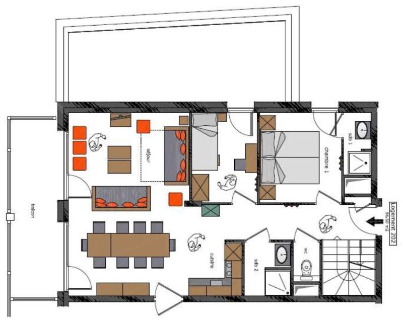 Ski verhuur Appartement duplex 5 kamers 10 personen (202) - Le Roc Noir - La Rosière - Kaart