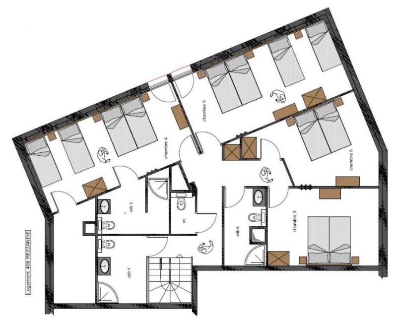 Wynajem na narty Apartament duplex 9 pokojowy 20 osób (408) - Le Roc Noir - La Rosière - Plan