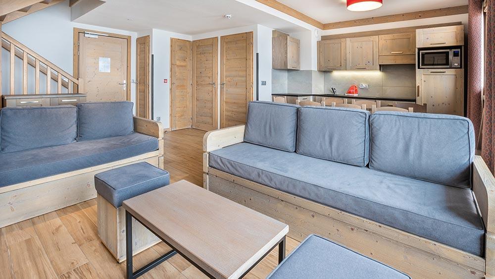 Skiverleih Duplex Wohnung 4 Zimmer Kabine 8 Personnen (409) - Le Roc Noir - La Rosière - Wohnzimmer