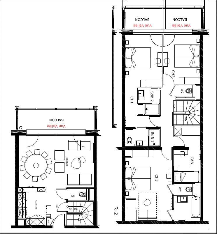 Alquiler al esquí Apartamento duplex cabina 4 piezas para 8-10 personas - Résidence Hôtelière Sky - La Rosière - Plano