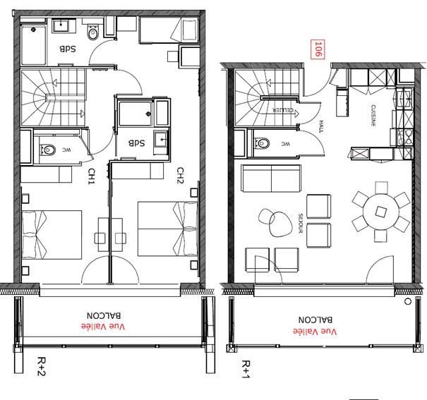 Ski verhuur Appartement duplex 3 kamers 6 personen (106) - Résidence Hôtelière Sky - La Rosière - Kaart