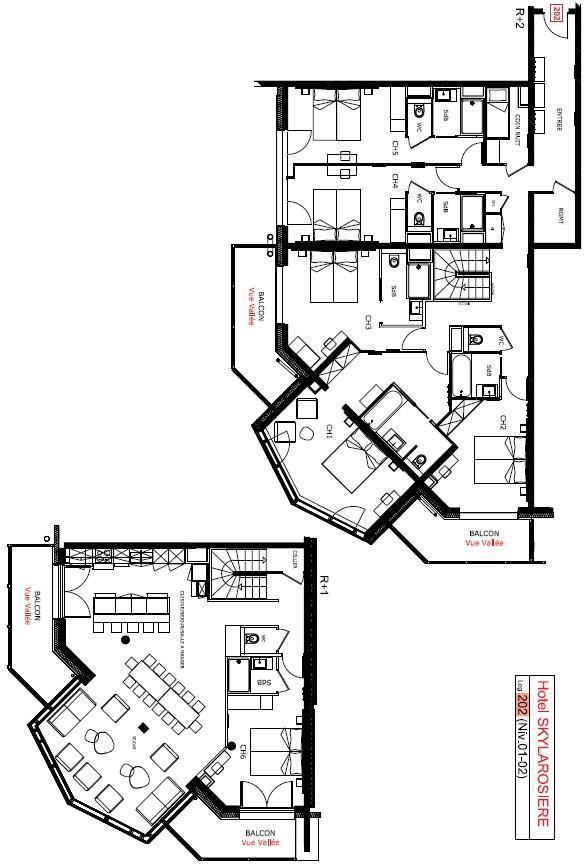 Skiverleih 3-Zimmer-Berghütte für 10 Personen (201) - Résidence Hôtelière Sky - La Rosière