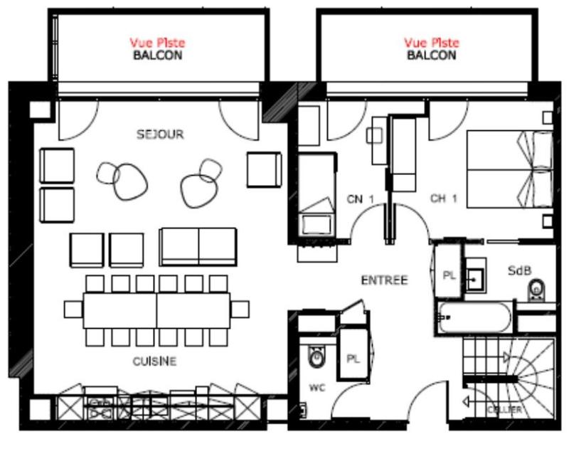 Alquiler al esquí Apartamento dúplex 7 piezas 16 personas (509) - Résidence Hôtelière Sky - La Rosière - Plano