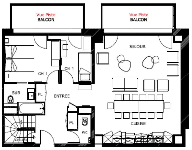 Location au ski Appartement duplex 6 pièces 14 personnes (508) - Résidence Hôtelière Sky - La Rosière - Plan