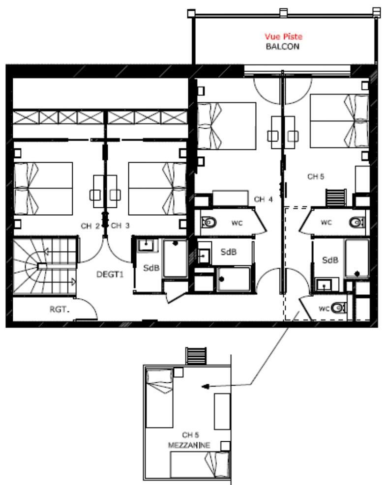 Wynajem na narty Apartament duplex 6 pokojowy 14 osób (508) - Résidence Hôtelière Sky - La Rosière - Plan