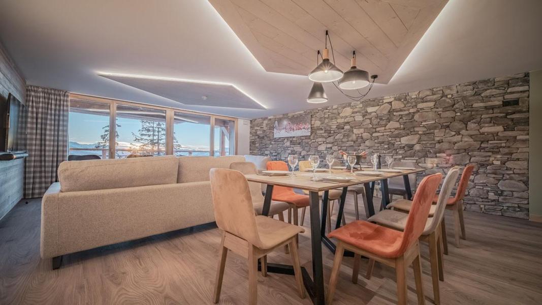 Ski verhuur Appartement 3 kamers bergnis 10 personen (201) - Résidence Hôtelière Sky - La Rosière - Woonkamer