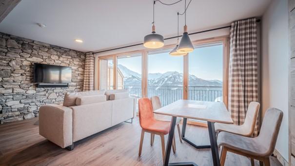 Ski verhuur Appartement duplex 3 kamers 4-6 personen (503) - Résidence Hôtelière Sky - La Rosière - Woonkamer