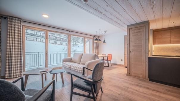 Ski verhuur Appartement duplex 3 kamers 4-6 personen (506) - Résidence Hôtelière Sky - La Rosière - Woonkamer