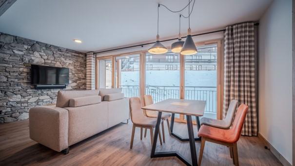 Ski verhuur Appartement duplex 3 kamers 4-6 personen (506) - Résidence Hôtelière Sky - La Rosière - Woonkamer