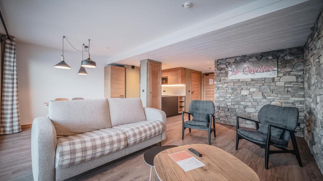 Ski verhuur Appartement duplex 3 kamers 6 personen (106) - Résidence Hôtelière Sky - La Rosière - Woonkamer