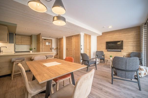 Ski verhuur Appartement duplex 4 kamers 6 personen (505) - Résidence Hôtelière Sky - La Rosière - Woonkamer