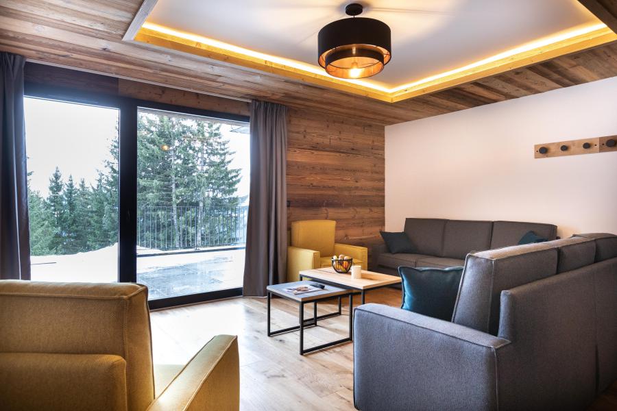 Soggiorno sugli sci Appartamento su due piani 4 stanze con cabina per 12 persone (1) - Résidence l'Orée du Bois - La Rosière - Divano
