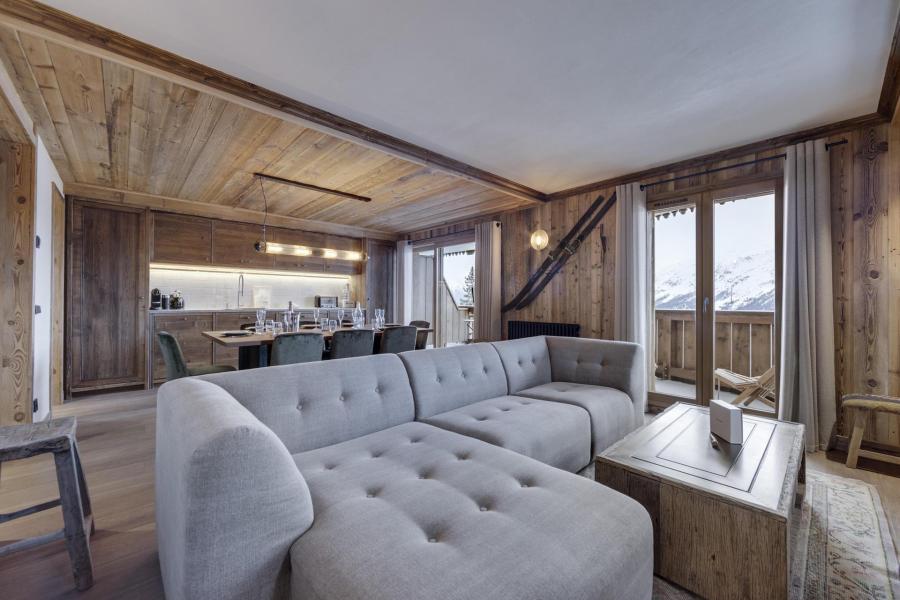 Ski verhuur Appartement 3 kamers 8 personen (202) - Résidence la Charpenterie - La Rosière - Woonkamer