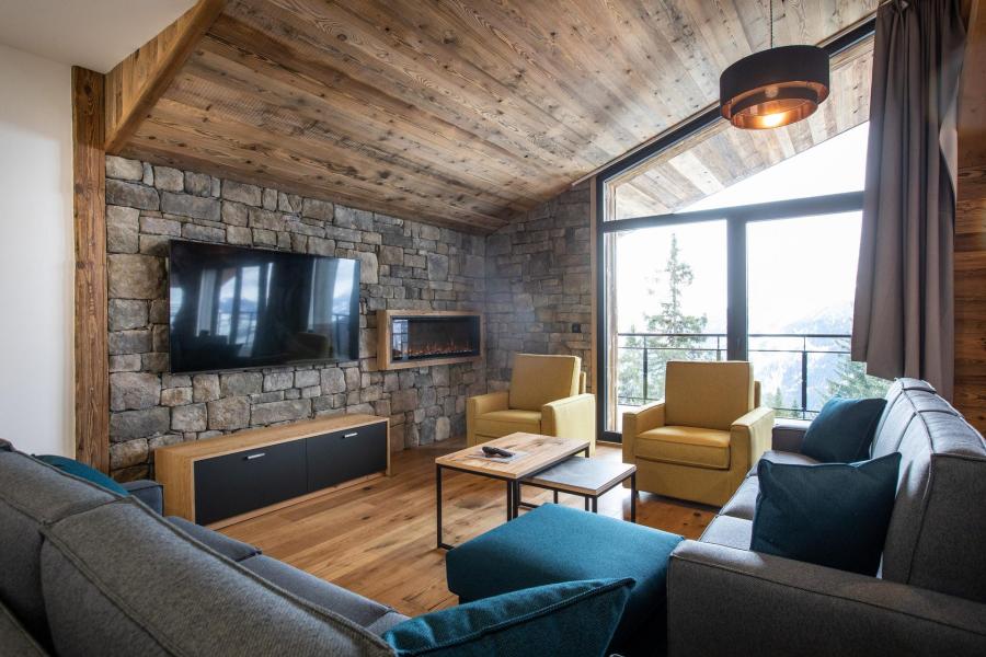 Rent in ski resort 6 room apartment cabin 14 people (5) - Résidence Orée Du Bois - La Rosière - Living room