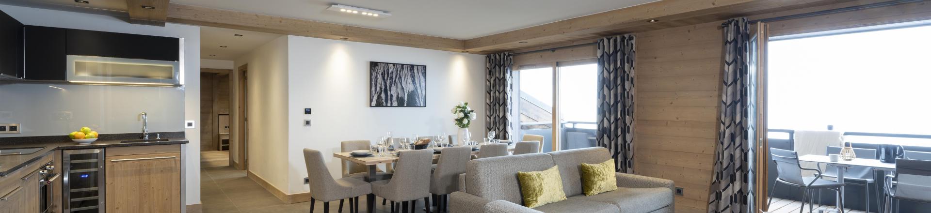 Rent in ski resort 5 room apartment 10 people - Résidence Alpen Lodge - La Rosière - Living room