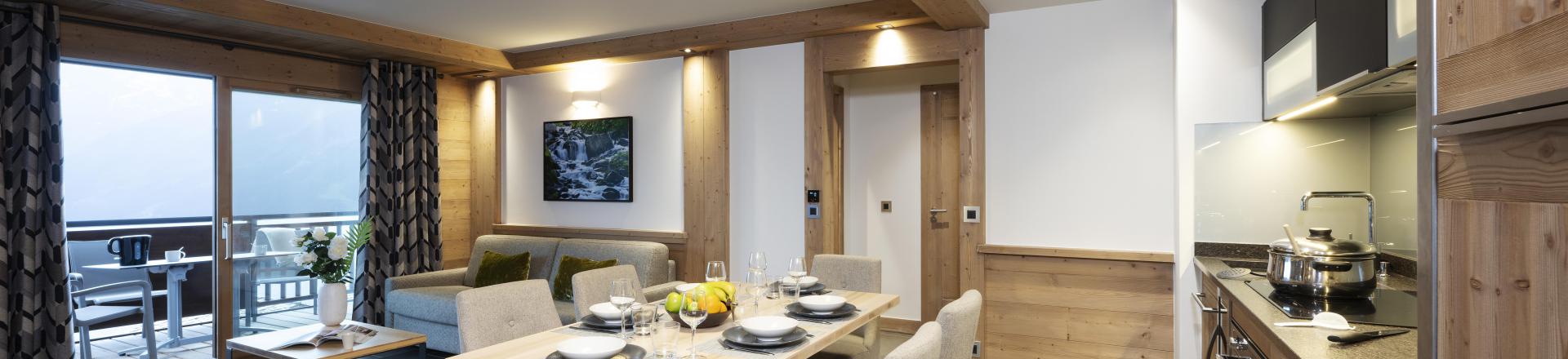 Alquiler al esquí Apartamento 3 piezas para 6 personas - Résidence Alpen Lodge - La Rosière - Comedor