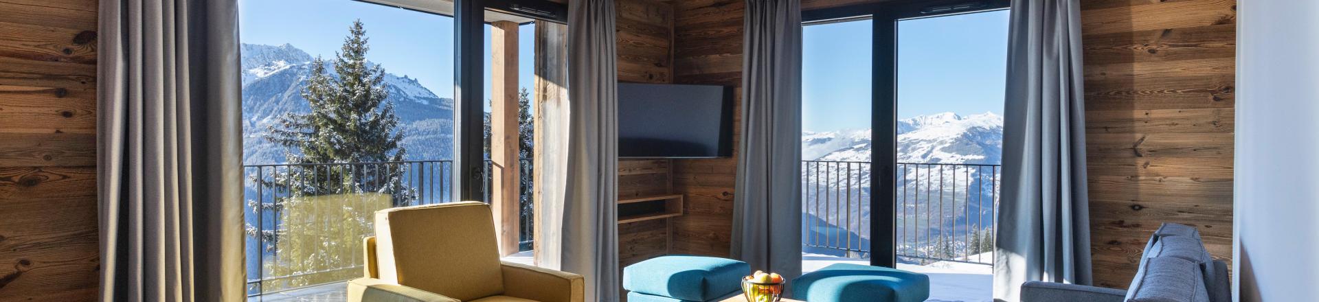 Ski verhuur Appartement duplex 4 kabine kamers 12 personen (1) - Résidence l'Orée du Bois - La Rosière - Woonkamer