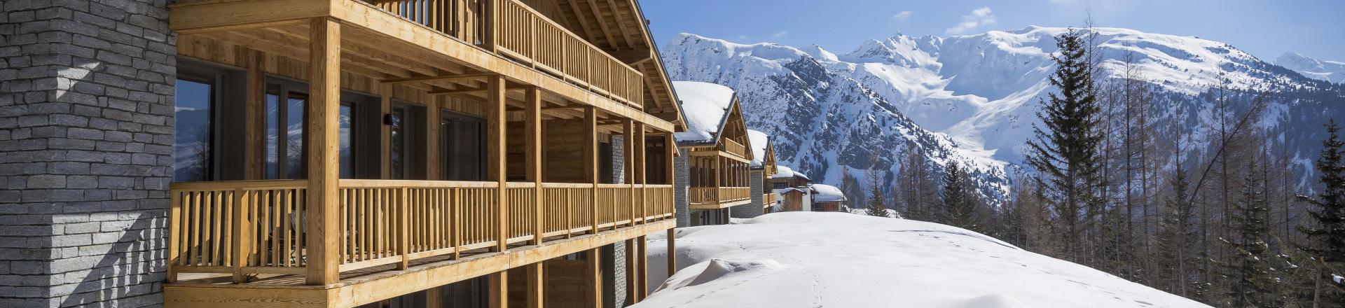 Ski verhuur Résidence Terresens Le Hameau de Barthélémy - La Rosière - Buiten winter