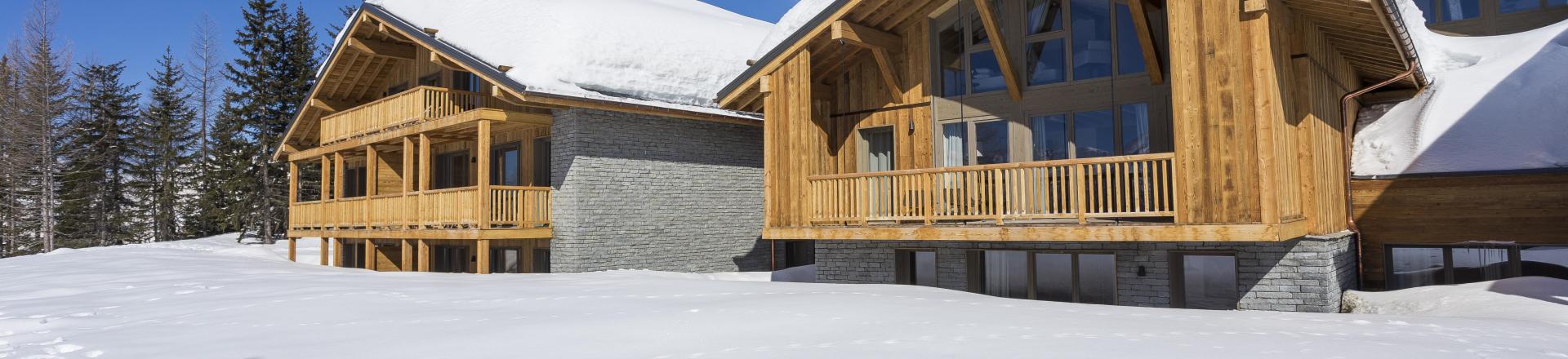 Skiverleih Résidence Terresens Le Hameau de Barthélémy - La Rosière - Draußen im Winter